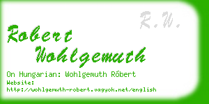 robert wohlgemuth business card